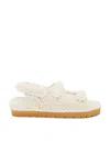 Bottega Veneta Open-toed Wool Flat Sandals In Popcorn
