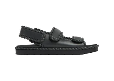 Pre-owned Bottega Veneta Jack Flat Sandal (women's) Sneakers In Ardoise
