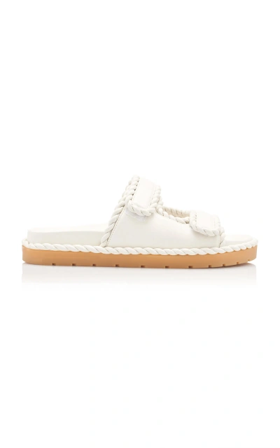 Bottega Veneta Jack Leather Braid Dual-grip Sandals In White