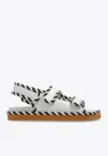 Bottega Veneta Two-tone Nappa Leather Jack Sandals In White