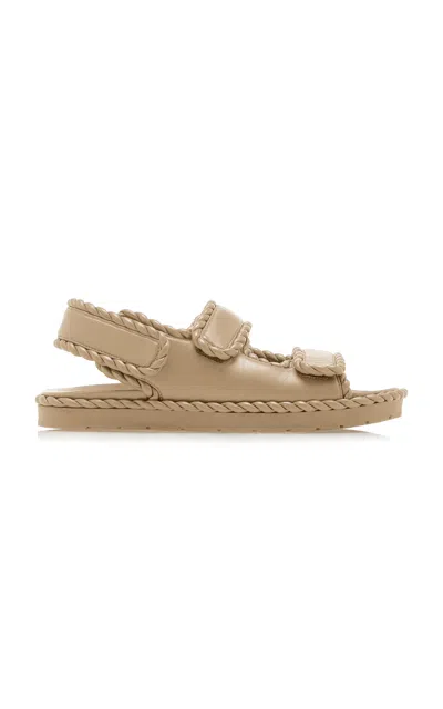 Bottega Veneta Jack Leather Slingback Sandals In Neutral