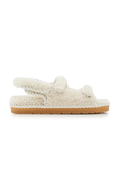 BOTTEGA VENETA JACK SHEARLING SLINGBACK SANDALS