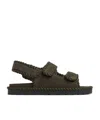 Bottega Veneta Jack Slack-heeled Flat Sandals In Khaki