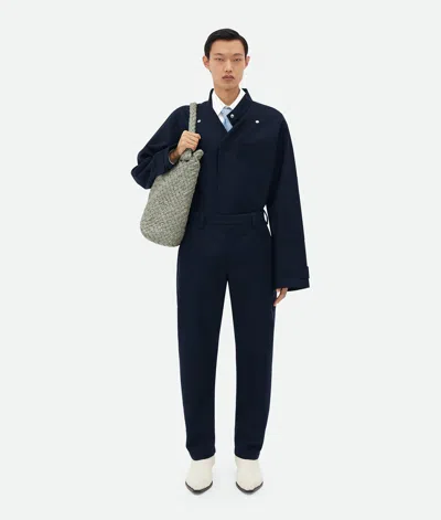 Bottega Veneta Bonded Wool And Cotton Jacket In Blue