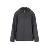 Bottega Veneta Wool Jacket With Hood And Leather Trim In Black