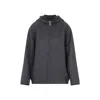 Bottega Veneta Wool Jacket With Hood And Leather Trim In Black