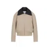 Bottega Veneta Beige Jacket With Removable Collar With Intrecciato Motif In Cotton Woman In Beige