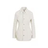 Bottega Veneta Tailored Cotton Jacket With Classic Collar In Beige