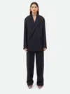 Bottega Veneta Subtle Stripe Double-breasted Wool Jacket In Black  