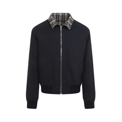 Bottega Veneta Blue Cotton Jacket In Black
