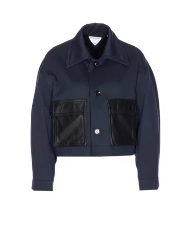 Bottega Veneta Women Compact Wool And Cotton Twill Jacket In Blue