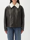Bottega Veneta Leather Shearling Bomber Jacket In Brown