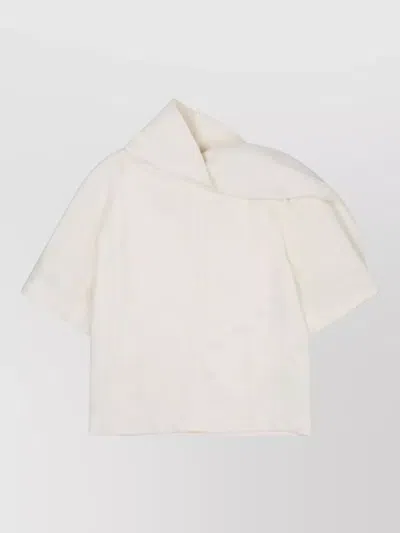 Bottega Veneta Jacket Button Detail Short Sleeves Collar In White