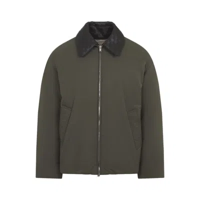 Bottega Veneta Insulated Jacket With Quilted Collar And Pockets In Green