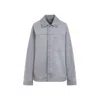 Bottega Veneta Light Grey Oversize Jacket In Grey
