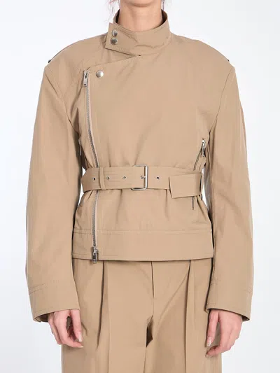 Bottega Veneta Jacket With Belt In Beige
