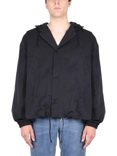 Bottega Veneta Men Jacket With Pouch In Black