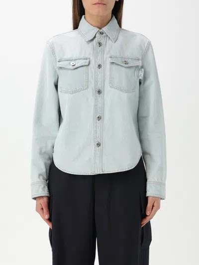 Bottega Veneta Shirt Woman Stone Washed In Blue