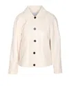 Bottega Veneta Leather Collared Jacket With Front And Lateral Pockets