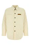 Bottega Veneta Quilted Tech Cotton Jacket With Chest Pockets In Neutral