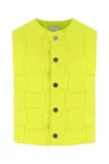 Bottega Veneta Technical Nylon Vest With All-over Woven Pattern In Green