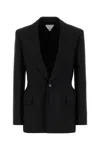 Bottega Veneta Wool Blazer With Front Flap Pockets In Black