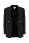 Bottega Veneta Double-breasted Wool Blazer With Embellished Buttons In Black