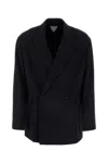 Bottega Veneta Wool Blazer With Back Vent And Front Pockets In Blue
