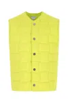 Bottega Veneta Lemon Technical Nylon Intreccio Vest In Green