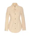 Bottega Veneta Long Sleeves Pointed Collar Jacket With Front Pocket In Beige