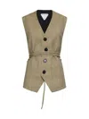 Bottega Veneta Women Prince Of Wales Waistcoat In Beige/yellow/blue