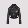 Bottega Veneta Womens Spread-collar Short Leather Blouson Jacket Black