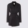 Bottega Veneta Jacket In Black/blue Melange