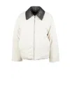 Bottega Veneta Insulated Nylon Jacket Featuring Quilted Collar In White