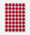 Bottega Veneta Karierte Jacquard-decke In Ice/red