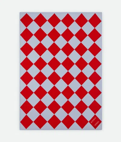 Bottega Veneta Karierte Jacquard-decke In Ice/red