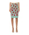 Bottega Veneta Jacquard Crab Wool Skirt In Green