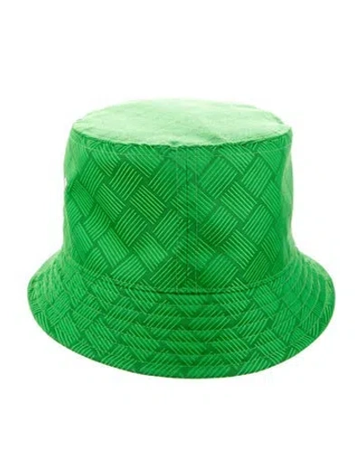 Pre-owned Bottega Veneta Jacquard Nylon Green Bucket Hat