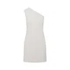 Bottega Veneta One-shoulder Terry Minidress In Ivory