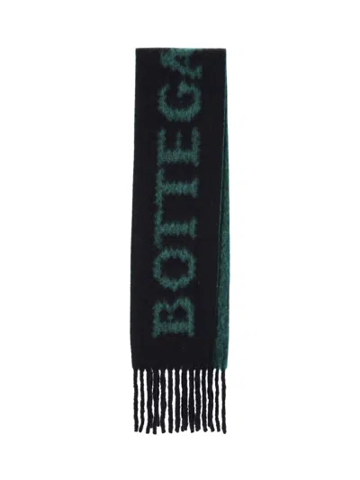 Bottega Veneta Jacquard Scarf In Wool And Mohair In Black