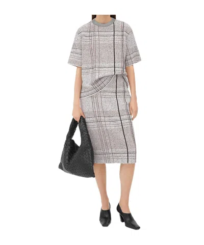 Bottega Veneta Jacquard Skirt In Gray