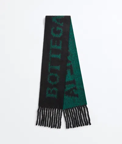 Bottega Veneta Jacquard Wool And Mohair Scarf In Black/malachite