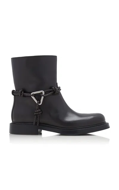 Bottega Veneta James Leather Ankle Boots In Black