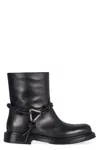 Bottega Veneta Leather Ankle Boots Featuring Decorative Hardware In Black