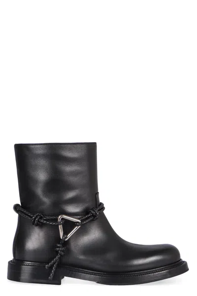 Bottega Veneta James Leather Boots In Black