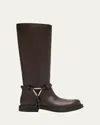 Bottega Veneta James Leather Knee-high Riding Boots In Brown