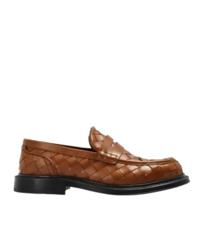 Bottega Veneta James Intrecciato Leather Penny Loafers In Brown
