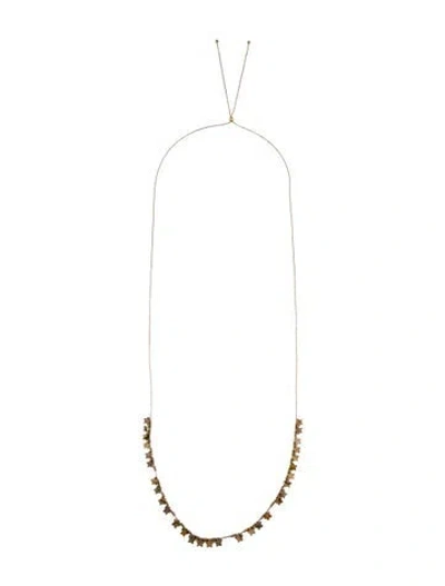 Pre-owned Bottega Veneta Jasper Star Bead Necklace, 42" In Multi