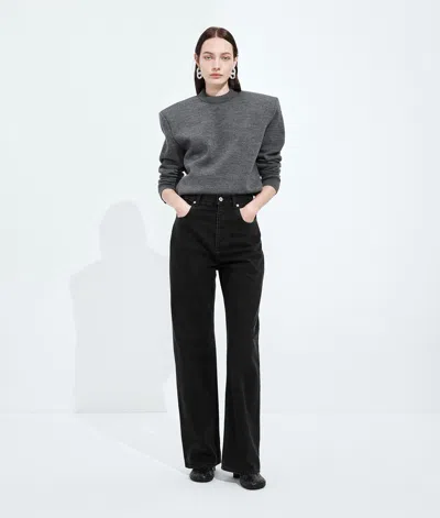 Bottega Veneta Faded Black Wide Leg Jeans