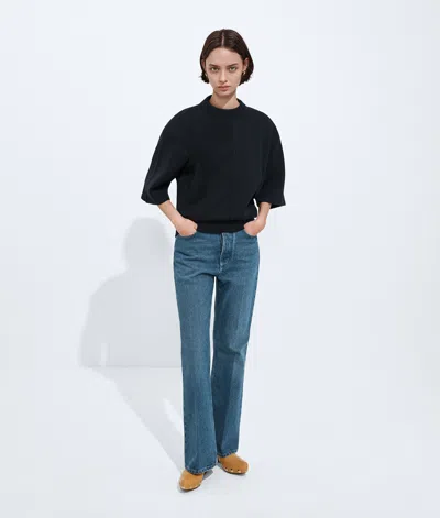 Bottega Veneta Medium Indigo Flared Jeans In Blue